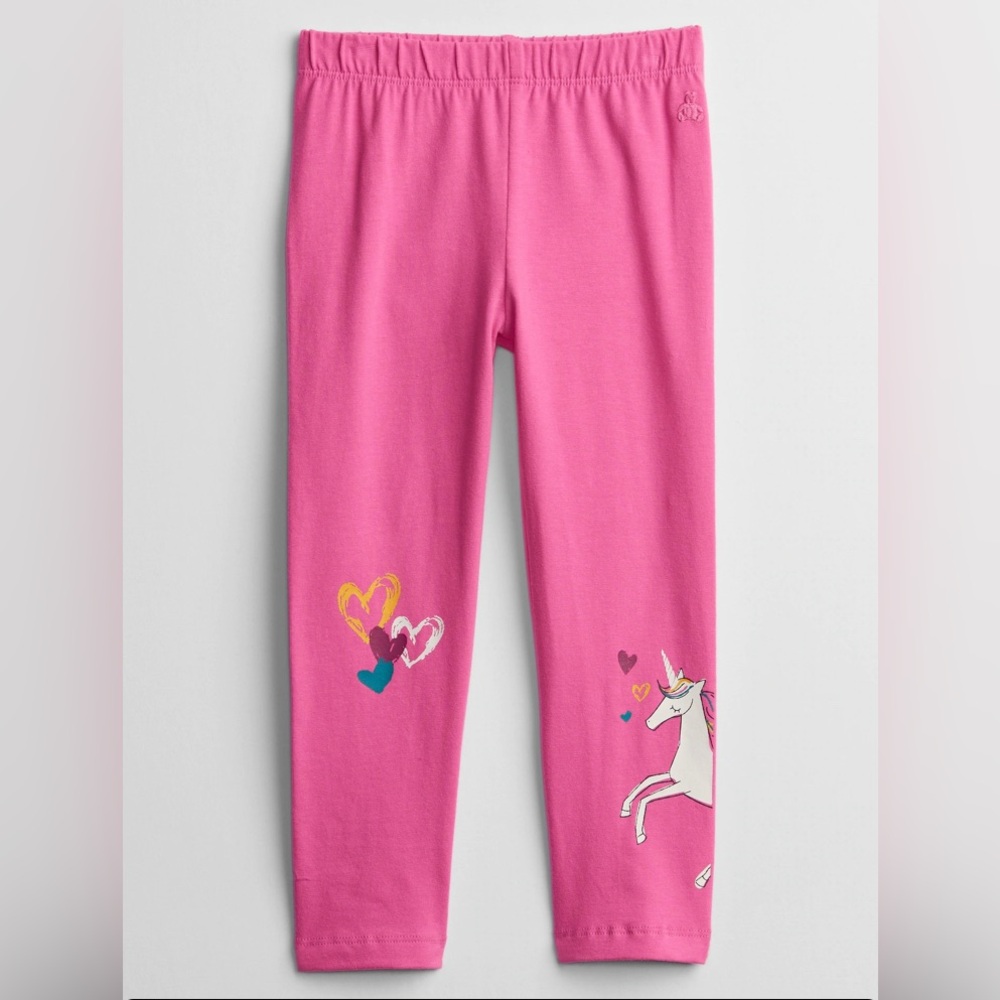 New Gap Factory Girls 4T Unicorn Leggings Pink Hearts